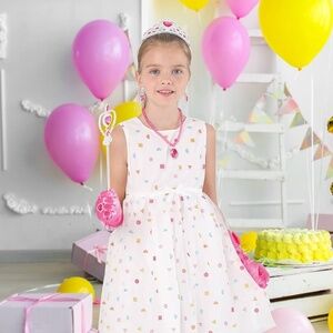 NWOT Princess Dress Up Party Accessories for Girls Gloves Tiara Wand Jewelry Set